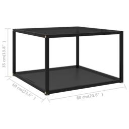 Berkfield Home Durable Coffee Table Black 60x60x35 cm Tempered Glass - Size: 60 x 60 x 35 cm - thumbnail 5