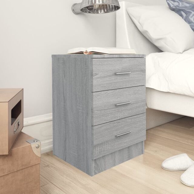 Berkfield Home Bedside Cabinets 2 pcs Grey Sonoma 38x35x56 cm Engineered Wood - Size: 38 x 35 x 56 cm - image 1