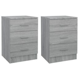 Berkfield Home Bedside Cabinets 2 pcs Grey Sonoma 38x35x56 cm Engineered Wood - Size: 38 x 35 x 56 cm - thumbnail 2