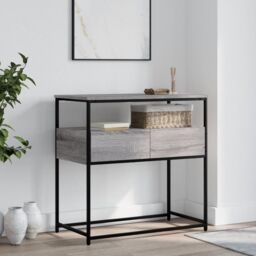 Berkfield Home Console Table Grey Sonoma 75x40x75 cm Engineered Wood - Size: 75 x 40 x 75 cm - thumbnail 1