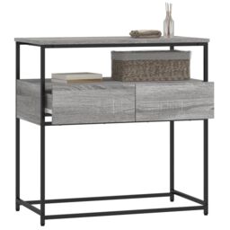 Berkfield Home Console Table Grey Sonoma 75x40x75 cm Engineered Wood - Size: 75 x 40 x 75 cm - thumbnail 4