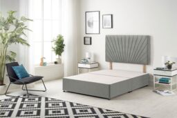 Somnior Platinum Ortho Sprung Memory Foam Mattress with Divan Bed with Headboard Linen Fabric in Silver - Size: Double - thumbnail 3