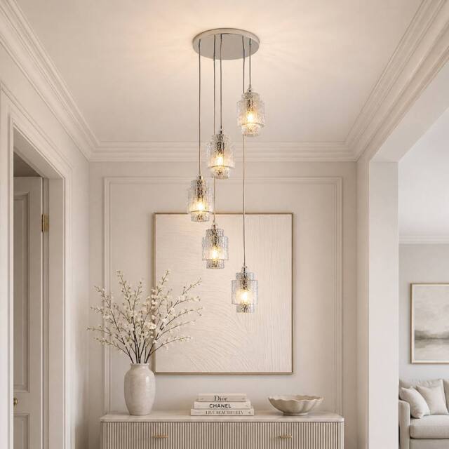 Pagazzi Evelle 5-Light Chrome Cascading Pendant in Silver - image 1