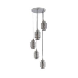 Pagazzi Evelle 5-Light Chrome Cascading Pendant in Silver - thumbnail 2