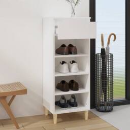 Berkfield Home Shoe Cabinet White 40x36x105 cm Engineered Wood - Size: 40 x 36 x 105 cm - thumbnail 6