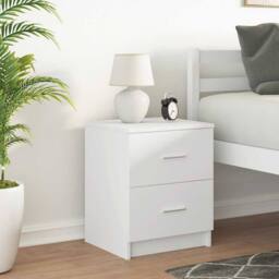 Berkfield Home Durable Bedside Cabinet with 2 Drawers White 40x36x50 cm - Size: 40 x 36 x 50 cm - thumbnail 2