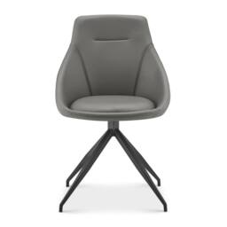 Bravich LTD Lisbon Faux Leather Dining Office Swivel Chair - Set of 2 in Grey - Size: 2 Pack - thumbnail 4