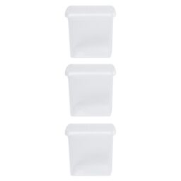 Wham Clip 3x 14L Square Plastic Storage Boxes with Clip Lock Lids in Clear
