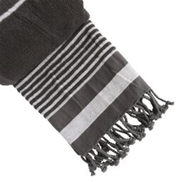Nicola Spring 100% Cotton Bath Towel Turkish Style Hamman Blanket Bath Sheet - 160 x 90cm (x4) in Charcoal - thumbnail 4