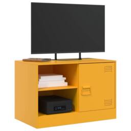 Berkfield Home TV Cabinet Mustard Yellow 67x39x44 cm Steel - Size: 67 x 39 x 44 cm - thumbnail 4