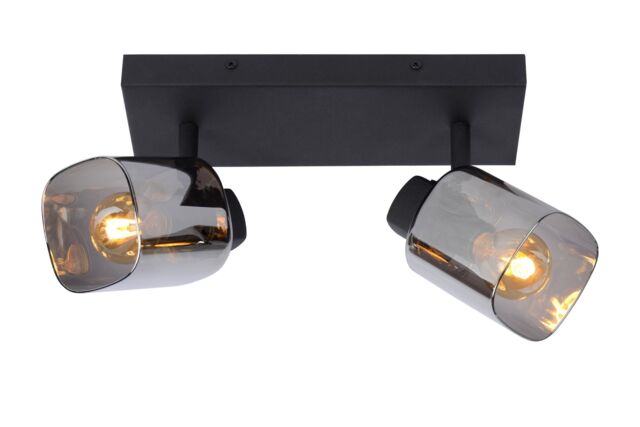 Lucide 'ALION' Dimmable Stylish Rotatable Indoor Twin Ceiling Spotlight 2xE14 in Black - image 1