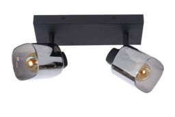 Lucide 'ALION' Dimmable Stylish Rotatable Indoor Twin Ceiling Spotlight 2xE14 in Black - thumbnail 2