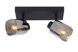 Lucide 'ALION' Dimmable Stylish Rotatable Indoor Twin Ceiling Spotlight 2xE14 in Black - thumbnail 1