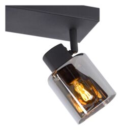 Lucide 'ALION' Dimmable Stylish Rotatable Indoor Twin Ceiling Spotlight 2xE14 in Black - thumbnail 4