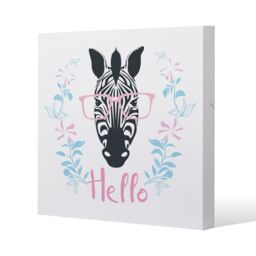 Benjamin Tate Design Hello Zebra (Canvas Print) / 127 x 127 x 4cm in Natural - Size: 127 x 127 x 4 cm - thumbnail 1