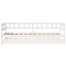 Berkfield Home Daybed with Drawers without Mattress White 80x200 cm Solid Wood - thumbnail 4