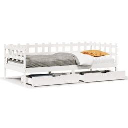 Berkfield Home Daybed with Drawers without Mattress White 80x200 cm Solid Wood - thumbnail 2