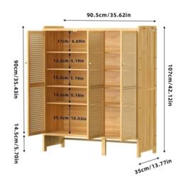 KORVIXA Bamboo Shoe Storage Cabinet in Brown - Size: 0.6m2 - thumbnail 2