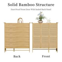 KORVIXA Bamboo Shoe Storage Cabinet in Brown - Size: 0.6m2 - thumbnail 3