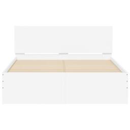 Berkfield Home Bed Frame with Headboard & LED White 120x190 cm Small Double - thumbnail 7