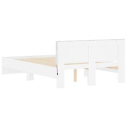 Berkfield Home Bed Frame with Headboard & LED White 120x190 cm Small Double - thumbnail 9