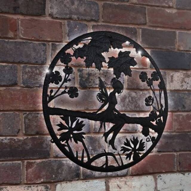 Garden Greatness Solar Fairy Wall Art Garden Light in Beige - image 1