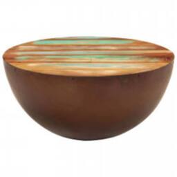 Berkfield Home Coffee Table Bowl-shaped with Steel Base Solid Reclaimed Wood in Brown - thumbnail 7
