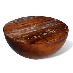 Berkfield Home Coffee Table Bowl-shaped with Steel Base Solid Reclaimed Wood in Brown - thumbnail 1