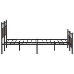 Berkfield Home Metal Bed Frame without Mattress Brown Oak 160x200 cm - thumbnail 7
