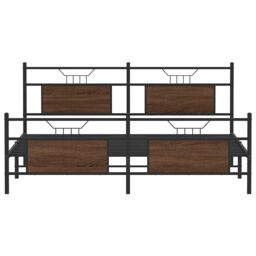 Berkfield Home Metal Bed Frame without Mattress Brown Oak 160x200 cm - thumbnail 6