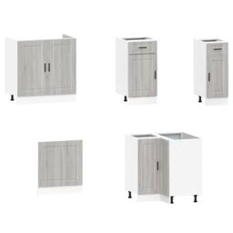 Berkfield Home 11 Piece Kitchen Cabinet Set Porto Grey Sonoma Engineered Wood - thumbnail 4