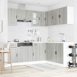 Berkfield Home 11 Piece Kitchen Cabinet Set Porto Grey Sonoma Engineered Wood - thumbnail 3