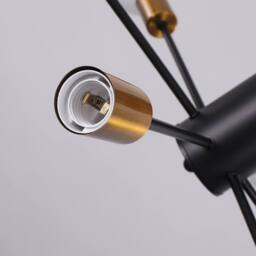 NIVOR 6 light Industrial Chandelier Mid Century Flush Mount Ceiling Light in Metallic Gold - thumbnail 7
