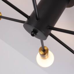 NIVOR 6 light Industrial Chandelier Mid Century Flush Mount Ceiling Light in Metallic Gold - thumbnail 8