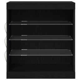 Berkfield Home Sideboard with LED Lights Black Oak 60, 5x37x67 cm - Size: 5 x 37 x 67 cm - thumbnail 5