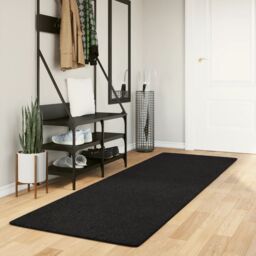 Berkfield Home Rug HUARTE Short Pile Soft & Washable Black 80x250 cm - Size: Medium - thumbnail 1
