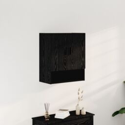 Berkfield Home Wall Cabinet Black Oak 60x31x70 cm Engineered Wood - Size: 60 x 31 x 70 cm - thumbnail 1