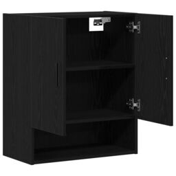 Berkfield Home Wall Cabinet Black Oak 60x31x70 cm Engineered Wood - Size: 60 x 31 x 70 cm - thumbnail 4
