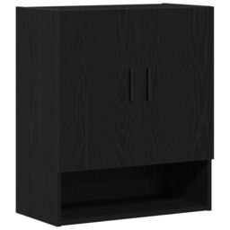 Berkfield Home Wall Cabinet Black Oak 60x31x70 cm Engineered Wood - Size: 60 x 31 x 70 cm - thumbnail 2