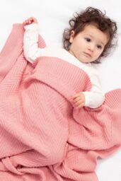 Kite Women's Baby Heirloom Knit Blanket Dusky Pink - thumbnail 2