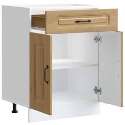Berkfield Home Kitchen Base Cabinet Kalmar Artisan Oak Engineered Wood in Brown - thumbnail 5