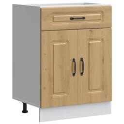 Berkfield Home Kitchen Base Cabinet Kalmar Artisan Oak Engineered Wood in Brown - thumbnail 3