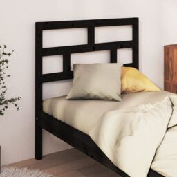 Berkfield Home Bed Headboard Black 81x4x100 cm Solid Wood Pine - Size: 81 x 4 x 100 cm - thumbnail 3