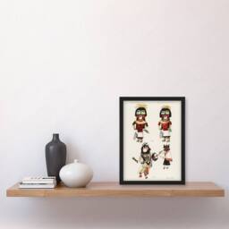 Artery8 Hopi Kachinas Hopi Native Vintage Framed Wall Art Print in White - Size: A4 - thumbnail 4