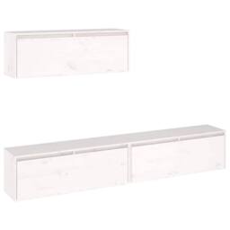 Berkfield Home TV Cabinets 3 pcs White Solid Wood Pine