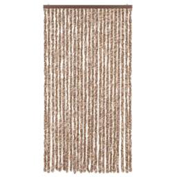 Berkfield Home Fly Curtain Beige & Dark Brown 100x220 cm Chenille - thumbnail 3