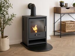 Adam Fires & Fireplaces Adam Double Sided Curved Stove Hearth in Black - thumbnail 2