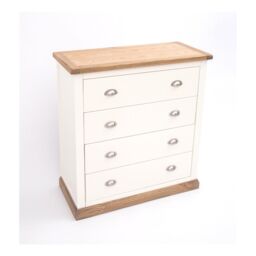 Cabinet Bits Tropea 4 Drawer Chest of Drawers Chrome Cup Handle in Off-White - thumbnail 3