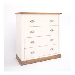 Cabinet Bits Tropea 4 Drawer Chest of Drawers Chrome Cup Handle in Off-White - thumbnail 2