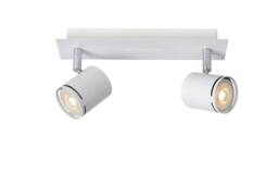 Lucide 'RILOU' Dimmable Rotatable Indoor LED Twin Ceiling Spotlight GU10 in White - thumbnail 1